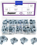 Top Tier Zinc Plated Carbon Steel Square Cage Nuts Assortment Features 10-32 12-24 1/4-Inch And 5/16-Inch Sizes in kit.
