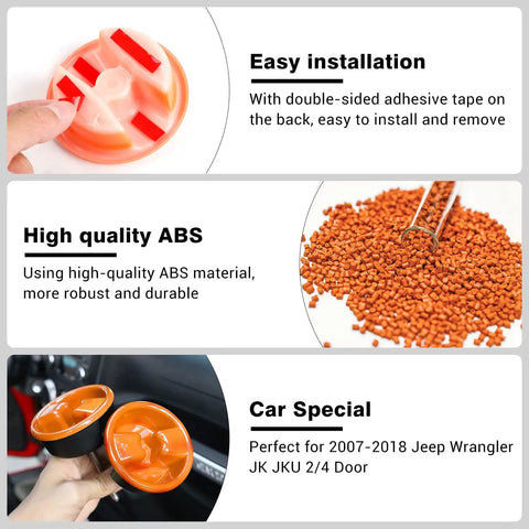 Orange Roof Top Mounting Knob Screw Decoration Cover for Jeep Wrangler JK JKU 2007 2018 2 Door 4 Door Interior Accessories