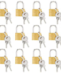Mini Luggage Locks With Keys 12 Pack For Suitcases Diaries And Jewelry Boxes Travel Security In Gold And Silver Keyed Lock Set