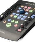 IoStation 24C 2x2 USB Audio Interface and Production Controller with 192 kHz conversion, top view with controls and fader