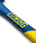 Close-up of the textured grip of 6 Pound Heavy Duty Hard Face Sledge Hammer Beast For Demolition And Stake Driving With 36 Inch Fiberglass Handle Induction Hardened To 50 55 HRC Overstrike Protection Textured Grip For Smooth Swings