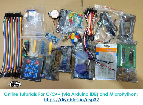 All In One ESP32 Starter Kit With Sensors Display And Modules For Arduino IDE And MicroPython 20 In 1 Electronics Kit layout