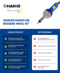 Comparison chart for Pro Grade Adjustable Soldering Iron 240-540C, 47W Power showing advantages over competitors.