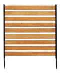 Wood Privacy Fence Screen 48 By 48 Inch Panels for outdoor yard privacy with natural wood grain and metal stakes for stability.