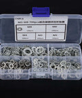 Galvanized Serrated Lock Washer Assortment Kit 700 Pcs Toothed Split Washers M3 M4 M5 M6 M8 For Electrical Automotive Marine Use Stays Put Under Vibration in plastic case