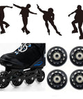 2.5 Inch Inline Skate Wheels 64mm With ABEC7 Bearings, 82A Hardness, Black, 4 Pack Replacement Wheels for skates and silhouettes