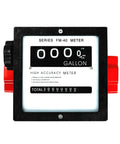 Front view of 1.5 Inch Aluminum Mechanical Fuel Flow Meter FM-40 Series With Four Digital Readout, durable aluminum body