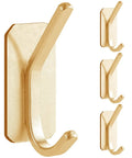 Heavy Duty Self Adhesive Hooks Set For Home Office And School Strong Wall Hangers With 30 Lb Load Easy No Tool Installation Damage Free 4 Pack In Gold