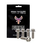 Beast Titanium Flanged Hex Head Bolt M6 x 1.0 x 12mm displayed with packaging, pack of 5, 6AL4V Aerospace Grade Ti Fastener