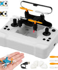 Beginner Friendly Mini Drone With One Button Takeoff And Altitude Hold, LED Lights For Night Fun, on white controller