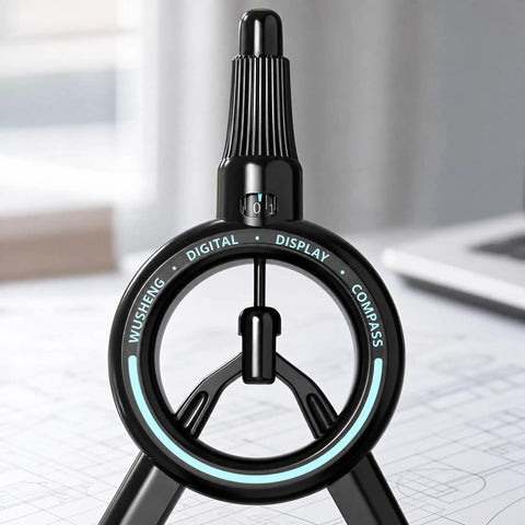 Digital Radius Compass Draw Tool With 0.5mm Lead For Precise Circles Drafting And Geometry No Slip Grip And Real Time Radius Display