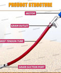Beast Workhorse Heavy Duty Screw Conveyor With 2000W Portable Grain Suction Pump for Cement Sand Fertilizer farm use diagram