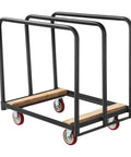 Heavy Duty Steel Panel Truck Cart Built To Haul 1000 Lbs With Four Swivel Casters Wood End And Three Side Handrails For Easy Moving And Reliable Load Transport, black steel frame with wood ends