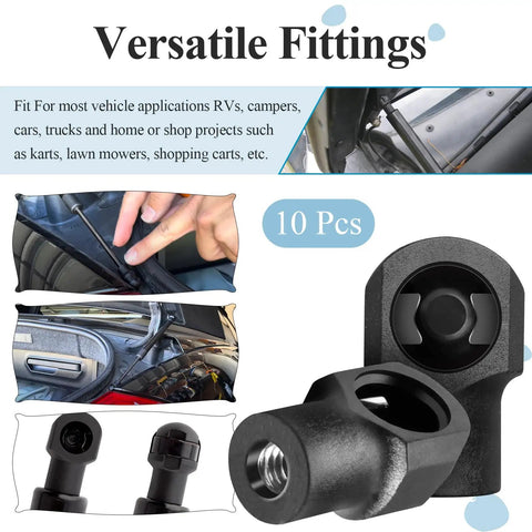 Top Grade Durable Steel M6 Female Thread Gas Spring Strut End Fittings deliver rock solid alignment for 10mm ball studs in versatile applications.