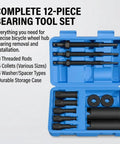 Top Quality Steel Heavy Duty Bike Bearing Puller Kit Comes With 12 Piece Motorcycle Inner Bearing Removal Tools For Auto Vehicle Maintenance And Garage Repair Hard Working Mechanics And Busy Weekenders Who Want Sick Performance On Open Road. 12-piece bike bearing tool set in blue case