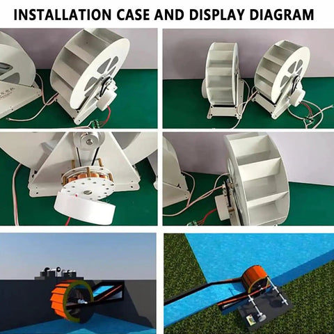 Low Flow Micro Hydroelectric Generator for Home Use installation diagram with water turbine and off-grid setup