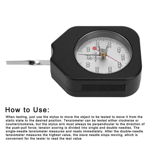 Dial Tension Gauge 500G High Accuracy Tension Meter Tester With Dual Pointer Portable Gram Force Gauge Tensiometer For Electronic Switches Relays Micro Switches And Spring Tension Testing, ABS alloy body