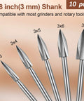 5 HSS carbide rotary burr bits for 20 Piece Handy Wood Carving Tools Set With HSS Engraving Drill Accessories And HSS Carbide Rotary Burr Bits