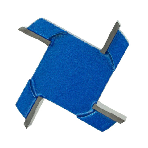 Pro Grade CNC Spoilboard Surfacing Router Bit for Slab Flattening and Planing, One Half Inch Shank, Two Inch Diameter, close-up view