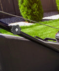 Super Easy Lawn Mower Handle Knobs Plus Bolts Washers Screws For Home Or Small Commercial Yard Machines durable black ergonomic grip knob close-up.
