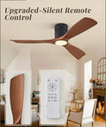 52 Inch Ceiling Fan With Lights And Remote Modern Flush Mount 3 Color Temperatures LEDs Quiet DC Motor 6 Speed Settings Timer
