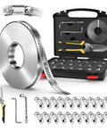 Cut To Fit Stainless Steel Hose Clamps Kit With 32.81 Ft Metal Strap And 20 Fasteners in carrying case with tools