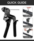 Heavy Duty Stainless Steel Cable Tie Gun Kit With 100 11.8 Inch Zip Ties, tool tightening metal tie around pipe
