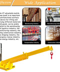 Heavy Duty Forklift Jib Boom Crane With Four Ton Capacity Telescopic Steel Boom For Warehouse Rigging, adjustable mobile crane.