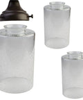 Bubble Glass Shade Replacement 3 Pack For Screw Fixed Fixtures Clear Lip Cylinder Seeded Glass For Ceiling Fans Pendant Lights And Bathrooms Not For Ring Socket Fixtures 1 Inch Hole With Five Eighths Inch Fitter