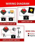 Installation wiring diagram for Built Tough Battery Disconnect Switch 12V To 48V DC 275A Waterproof Master Isolator.