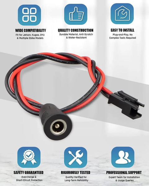 Image of Plug And Play Electric Bike Charging Port Fit For Most E Bikes Including Kugoo Kirin And DYU Models, Easy Charge Connector.