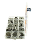 230 Piece Flat Washer Essentials Kit For Electrical Connections And General Repairs Includes Various Size Washers To Fit Screws Nuts And Bolts Distributes Load Prevents Loosening Perfect For Diy Home And Auto Projects, 304 stainless steel washers in organizer case