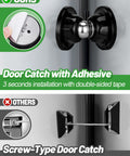 Comparison of adhesive vs screw installation for Heavy Duty Magnetic RV Door Holder For Camper And Trailer Keeps Doors Open In A Breeze