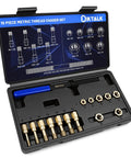15 Piece Metric Thread Chaser Set With 7 Taps And 7 Dies Plus Thread Restorer File For Automotive And DIY Rethreading In Durable Case