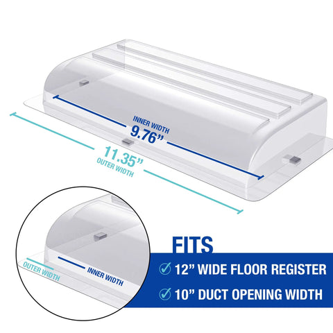Magnetic Vent Air Deflector For Ceilings And Walls, 11 Inch Wide, Fits 10 Inch Ducts, Low Profile 6 Inch Long 1.2 Inch Tall, 2 Pack