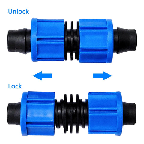 40-Piece Drip Irrigation Coupling Set With Four Connector Types Blue Universal Joint Fittings For 5/8 Inch Tubing Leak-Proof Plastic
