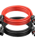 10AWG Solar Extension Cable 5 Ft 2 Pack Red And Black PV Wire With Solar Connectors, 84-Strand Tinned Copper, Dual XLPE Insulation