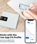Beefy Digital Bathroom Scale With 500Lb Capacity Four High Precision Sensors And 0.1Lb Increments Heavy Duty Home Weight Scale That Reads Light Items From 0.4Lb Easy To Read And Use, white glass top, app tracking screen