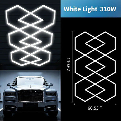 Hexagon Garage Light 30 Pack Ultra Bright LED Hex Lights 34100 Lumens 6500K Natural White for garage workshop