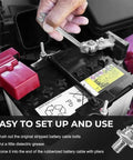 Four Pack Three Eighth Standard Side Battery Terminal Bolts Premium Quality Top Post To Side Post Adapter Short Studs Vehicle Cable Connectors No Sweat Hookup Hardware installed on car battery.