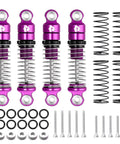4 Pack Aluminum 24.5mm Beefed Up Shock Absorber Damper Set For Axial SCX30 1 By 30 RC Crawler Upgrades Purple CNC Machined