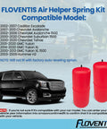 Side view of FLOVENTIS two-pack rear air suspension bags, red cylindrical springs for SUV