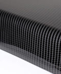 Sleek Carbon Fiber Center Console Cover Compatible With Tesla Model 3 And Model Y 2017 To 2023 detailed texture close-up view.
