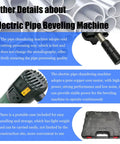 Heavy Duty Electric Pipe Beveling Machine Auto Centering Tube Chamfering Tool with cold cutting for pipes, in use with tubing.