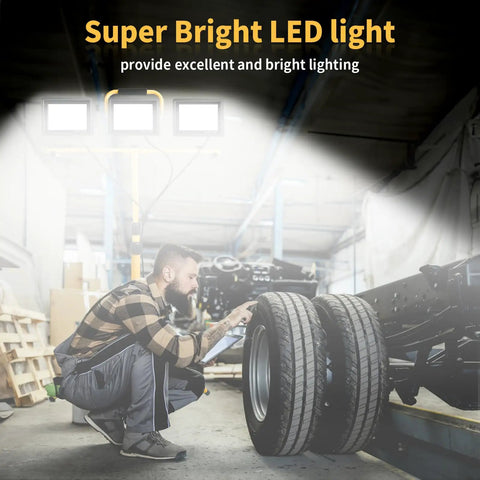 LED Light Work Stand With 21000LM Portable Job Site Lighting for Construction in garage with retractable tripod
