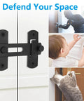 Two Pack Black Barn Door Lock Latch Set For Sliding Doors No Fuss Easy Install Privacy Lock Stainless Steel Rust Resistant