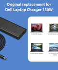 130W 4.5mm Tip Laptop Charger For Dell XPS 15 And Precision Laptops Plus Inspiron And Vostro Power Adapter Cord DA130PM130