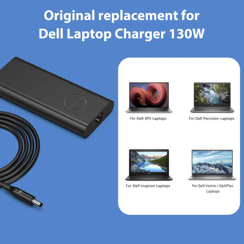 130W 4.5mm Tip Laptop Charger For Dell XPS 15 And Precision Laptops Plus Inspiron And Vostro Power Adapter Cord DA130PM130