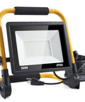 50W LED Work Light 5000 Lumen 6000K Daylight Flood IP66 Waterproof with 13.1 Ft Cord Portable