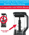 Blend Blaster blender attachment; Vitamix-compatible, clear pitcher with tall blade tower, not compatible with Ninja blenders